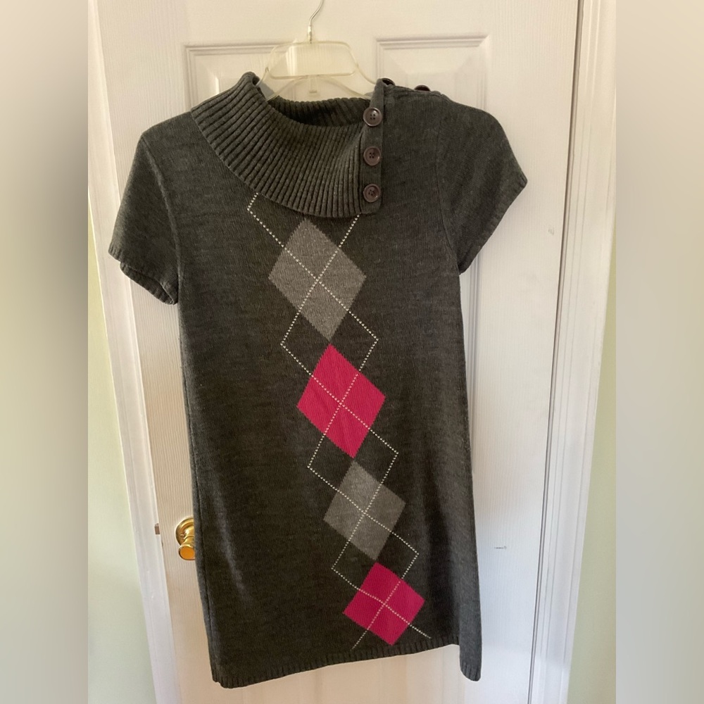 Sweater Project Charcoal Knit with Pink Highlights